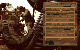 main menu from A-10 TK 1.5