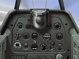 cockpit of a P-51 from EAW