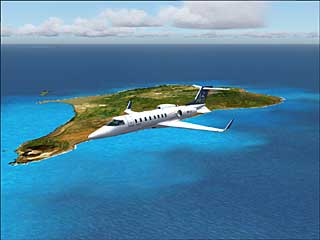 Learjet 45 over iwojima FL50 from FS2004 with JPS1T