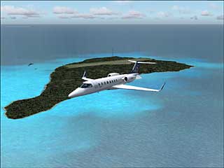 Learjet 45 over iwojima FL50 from FS2004