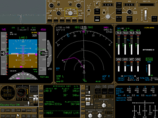 cockpit of a B747-400