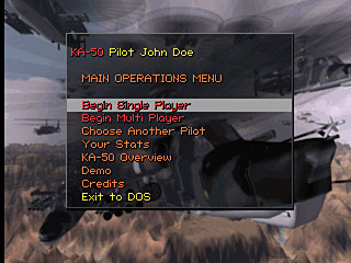 main menu