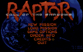 Splash screen of RAPTOR